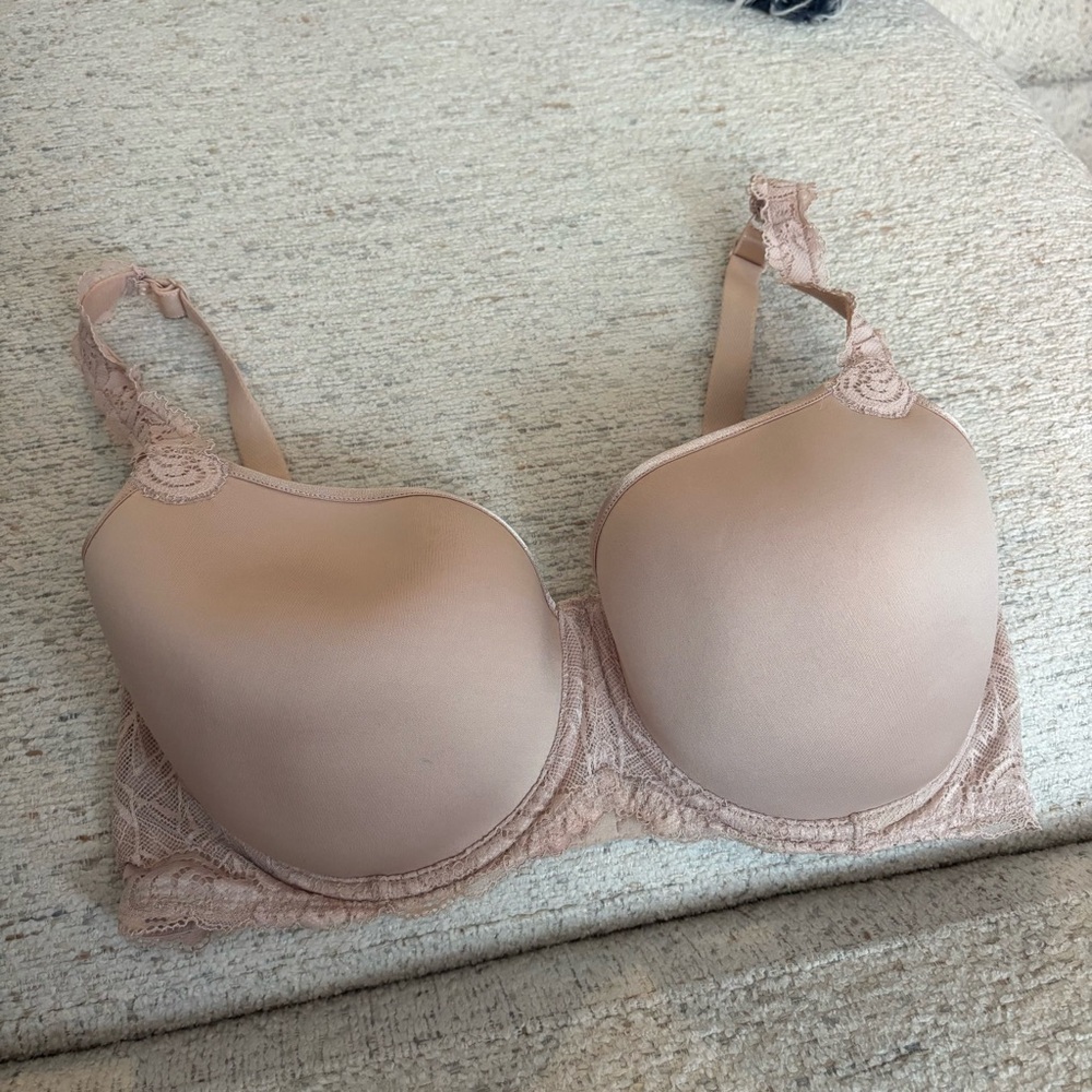 Wacoal Vivid Encounter Lace Accent Bra Nude Beige 34DDD 853395